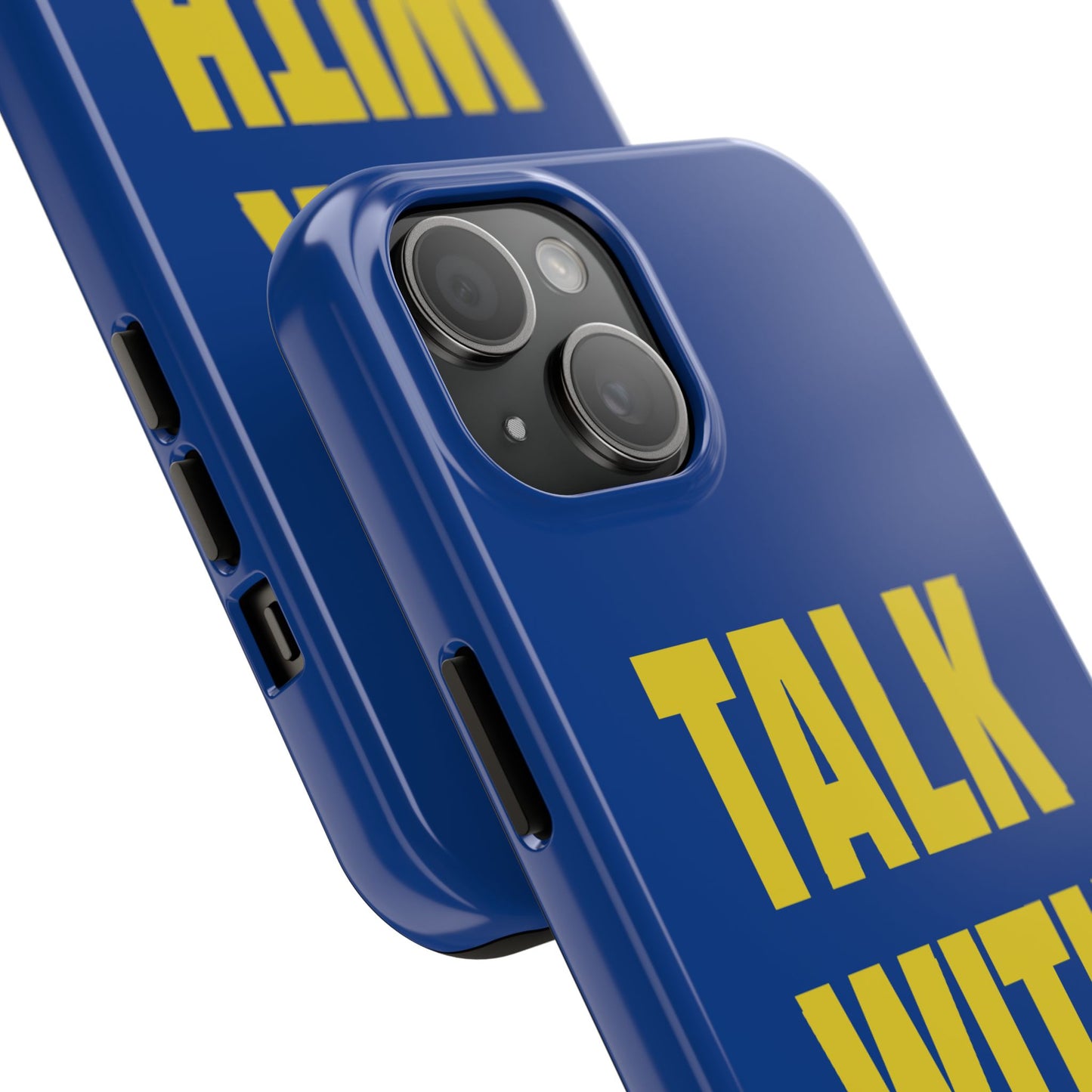Blue and Yellow TALK WITH GOD Tough Phone Cases