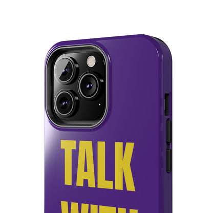 Purple and Yellow TALK WITH GOD Tough Phone Cases