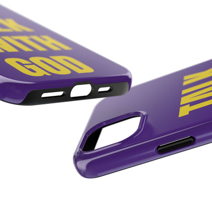 Purple and Yellow TALK WITH GOD Tough Phone Cases