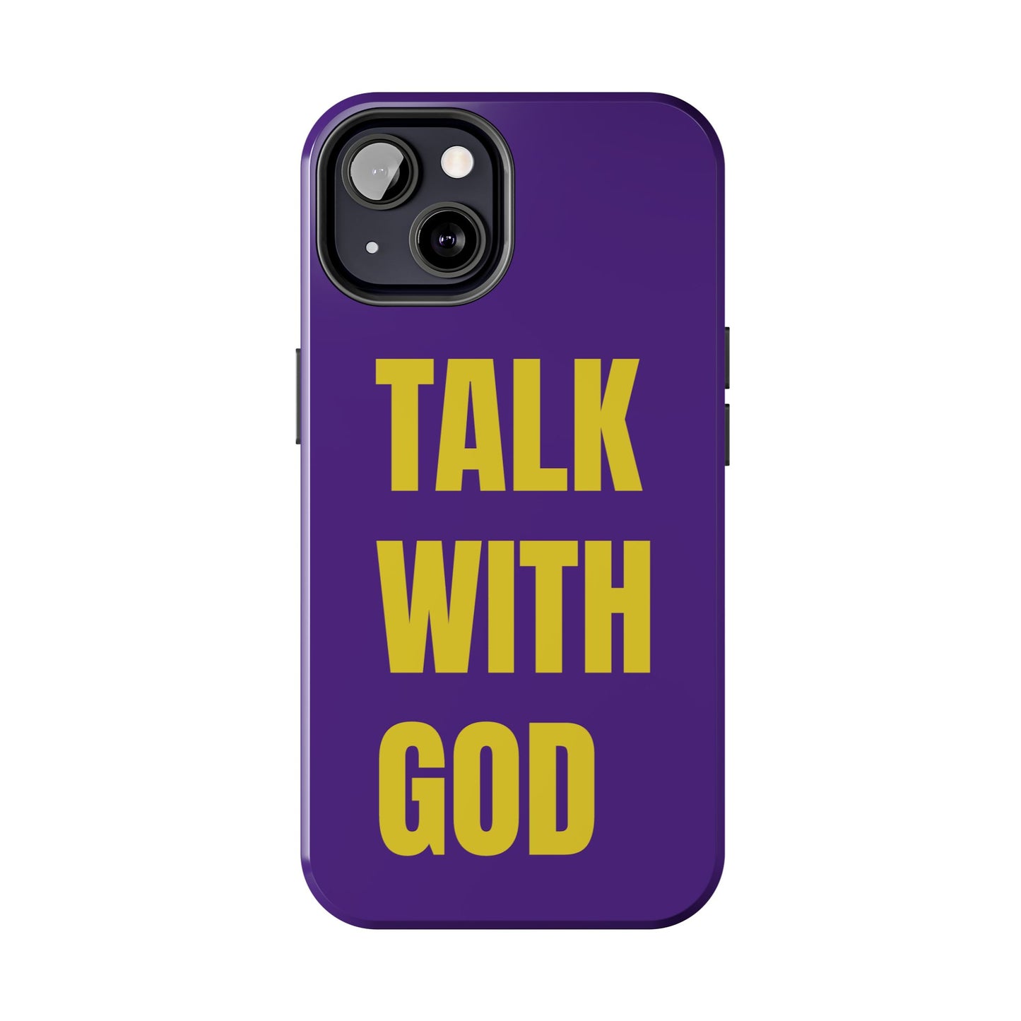 Purple and Yellow TALK WITH GOD Tough Phone Cases
