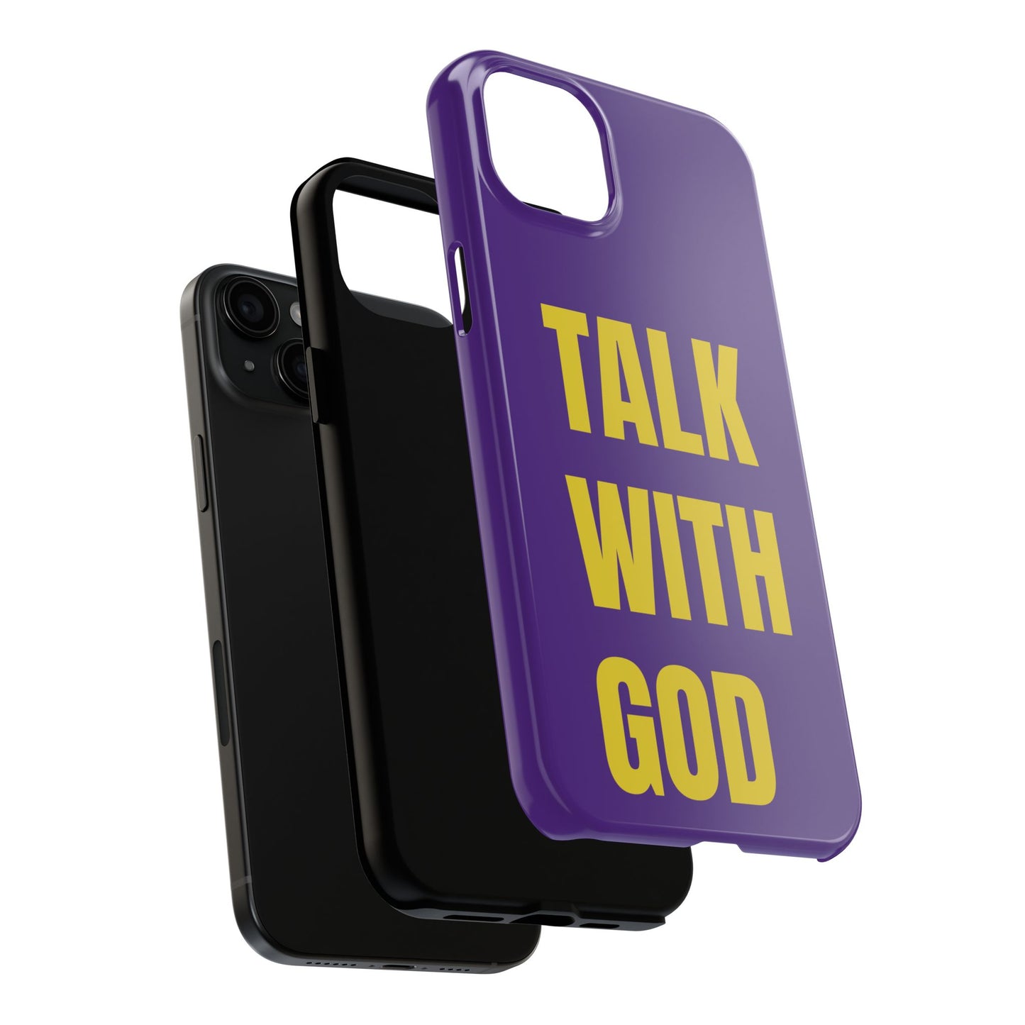Purple and Yellow TALK WITH GOD Tough Phone Cases