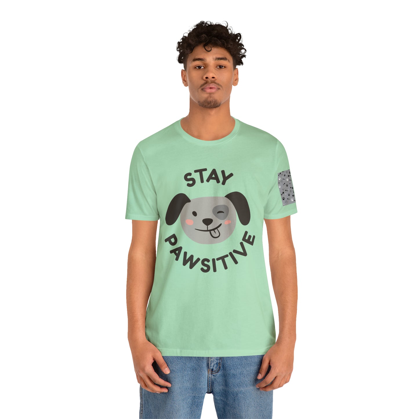 Unisex Jersey STAY PAWSITIVE Short Sleeve Tee