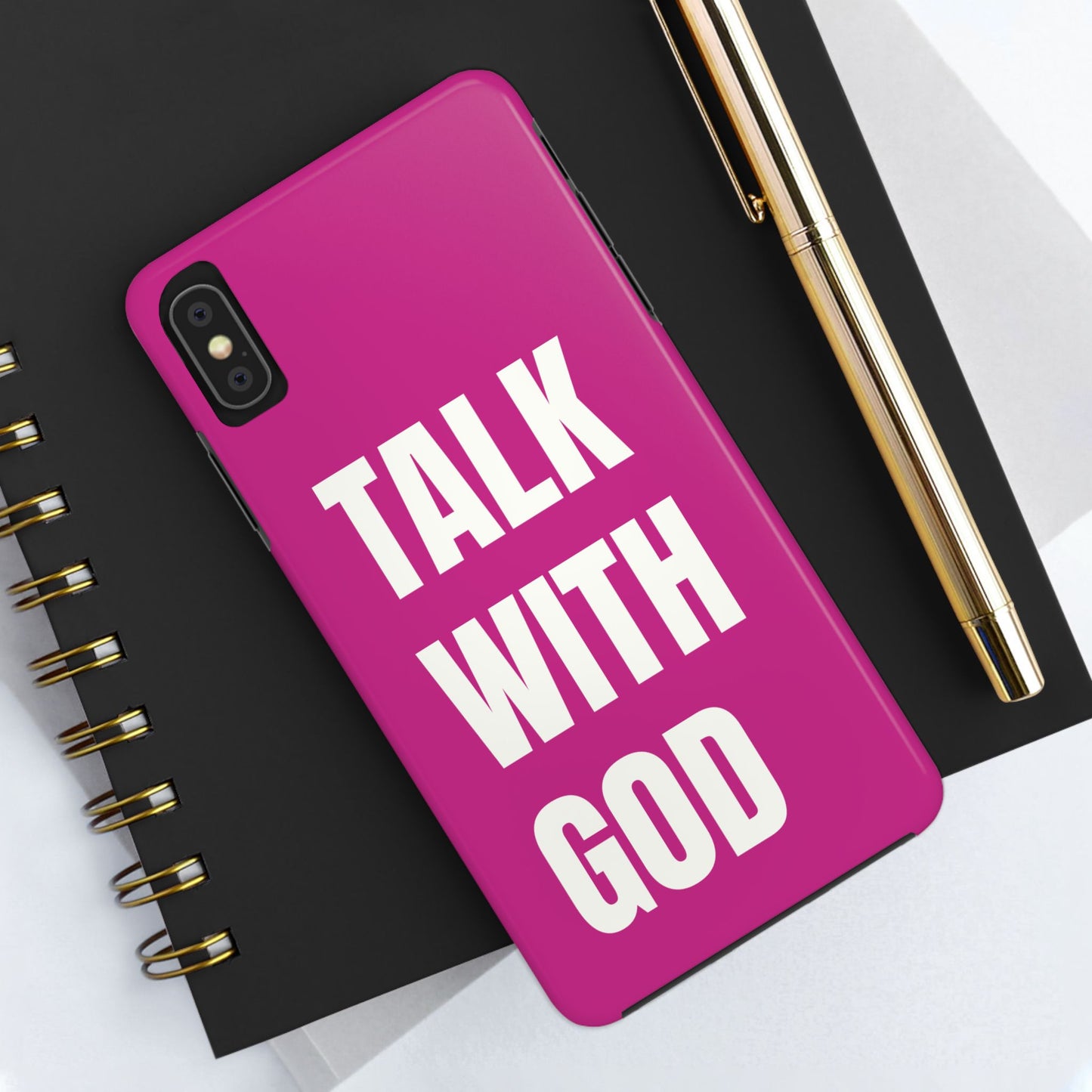 Pink TALK WITH GOD Tough Phone Cases