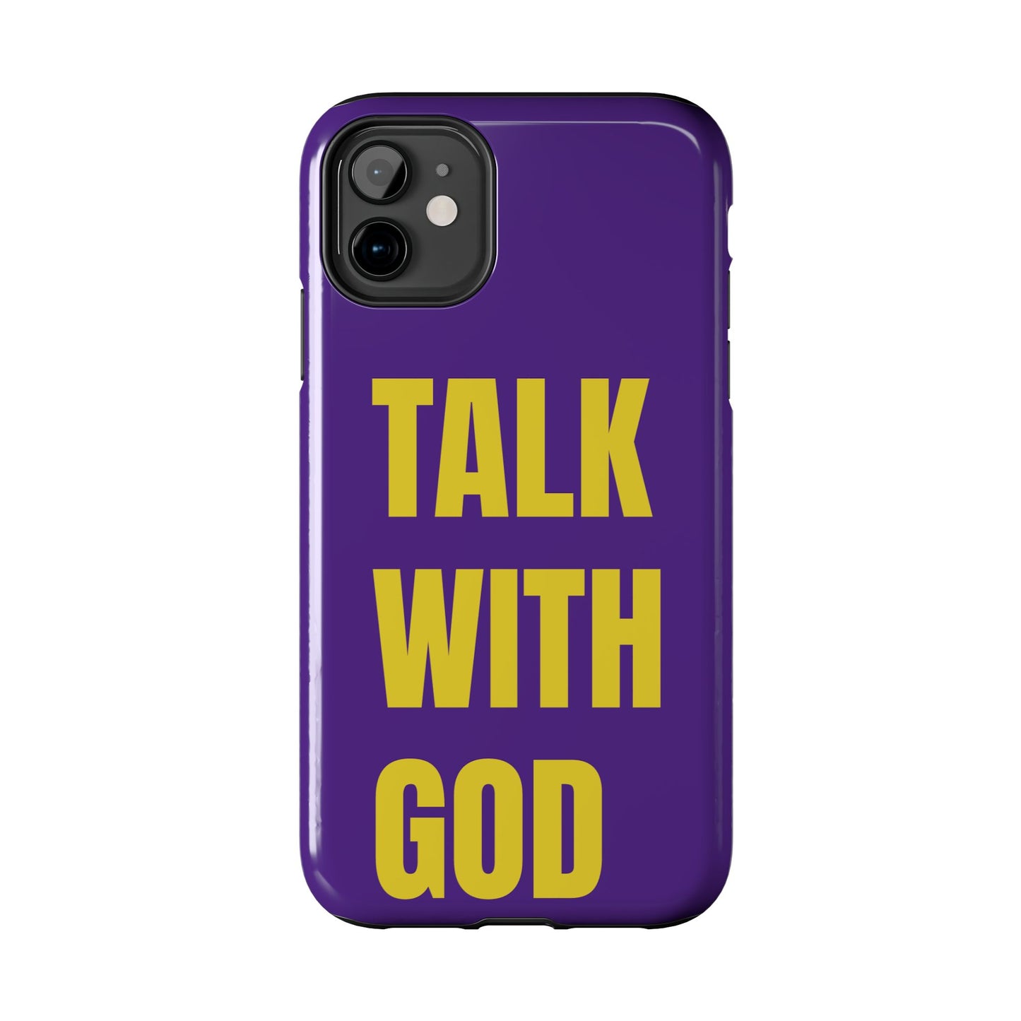 Purple and Yellow TALK WITH GOD Tough Phone Cases