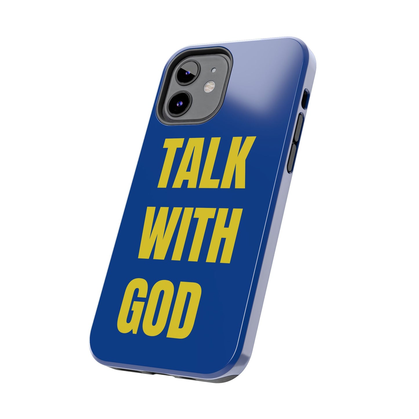 Blue and Yellow TALK WITH GOD Tough Phone Cases