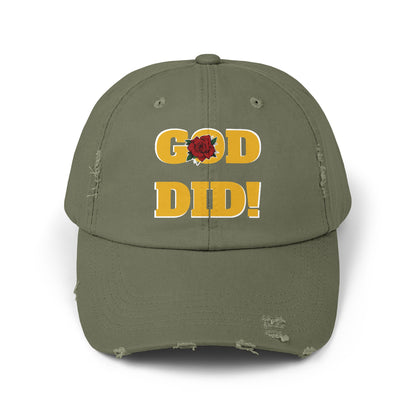 GOD DID Unisex Distressed Cap