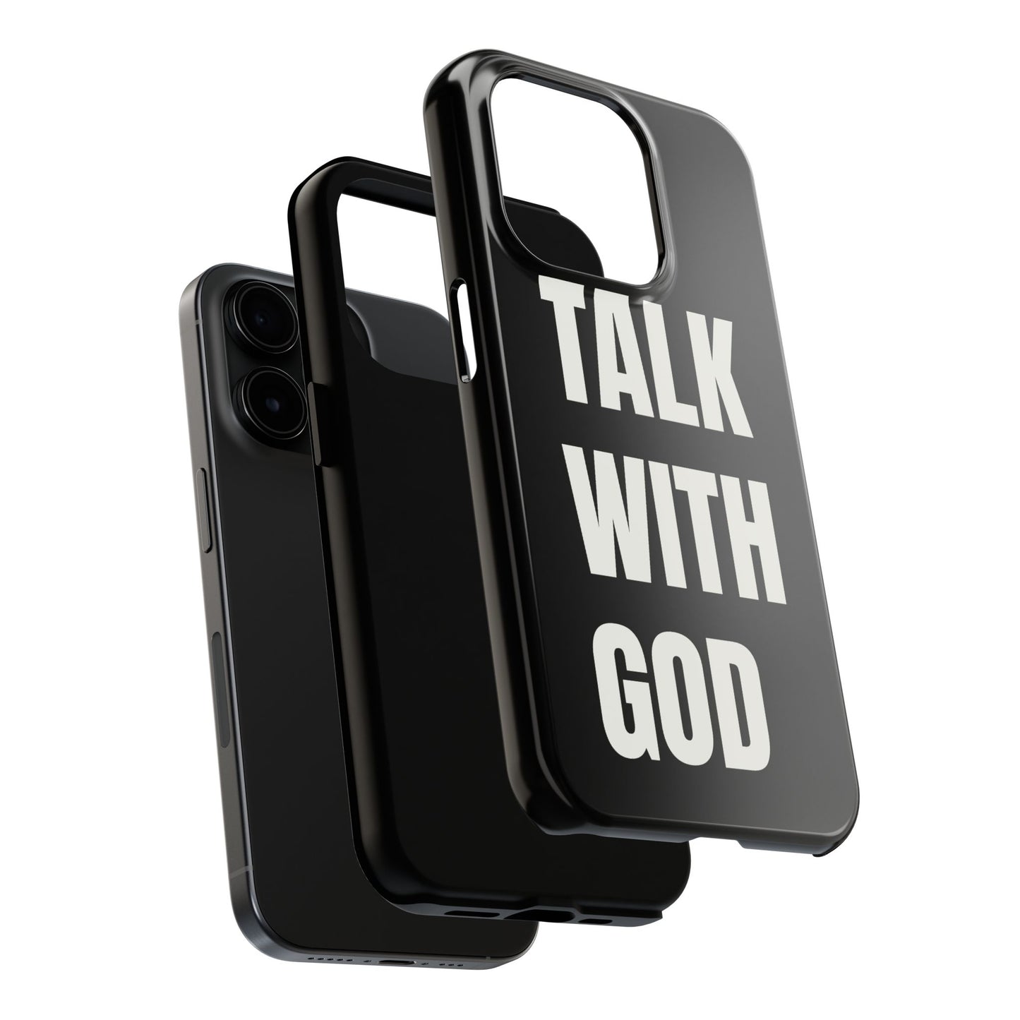 Black TALK WITH GOD Tough Phone Cases