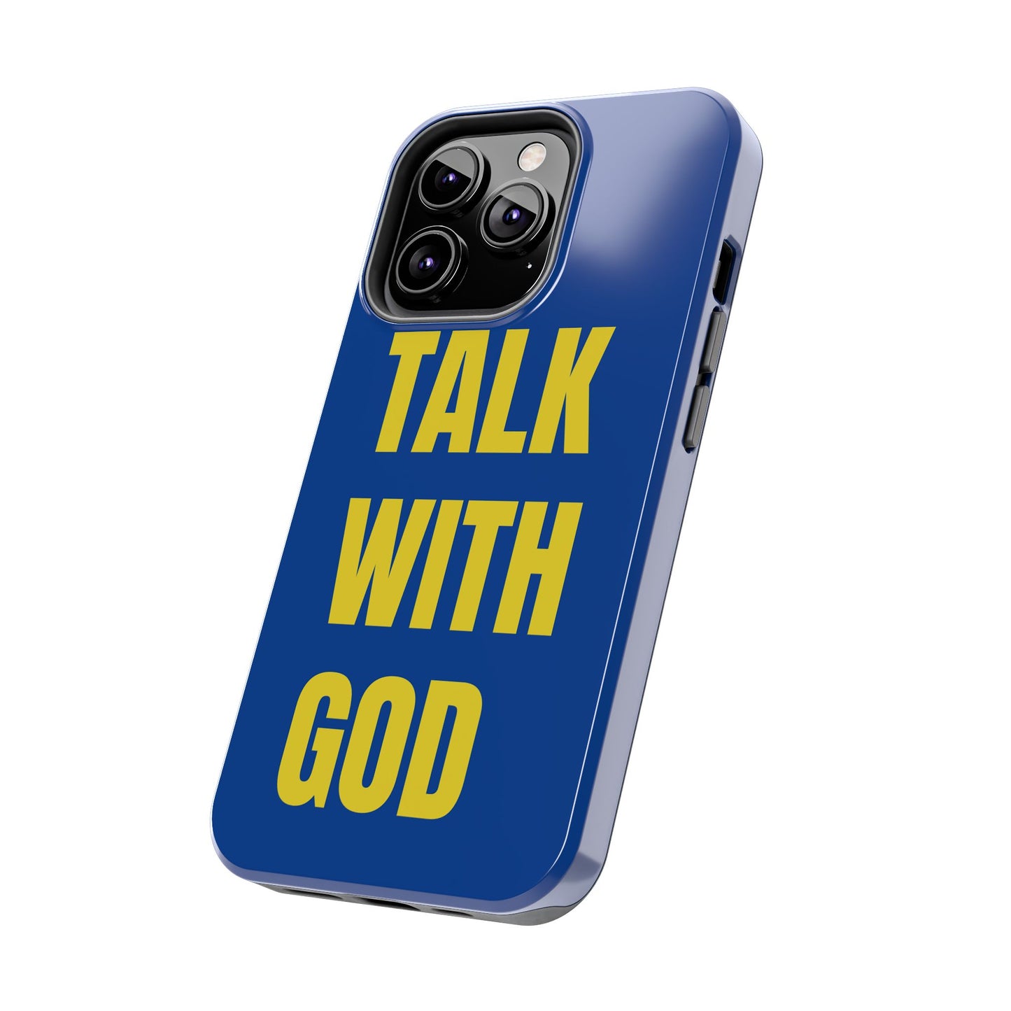 Blue and Yellow TALK WITH GOD Tough Phone Cases