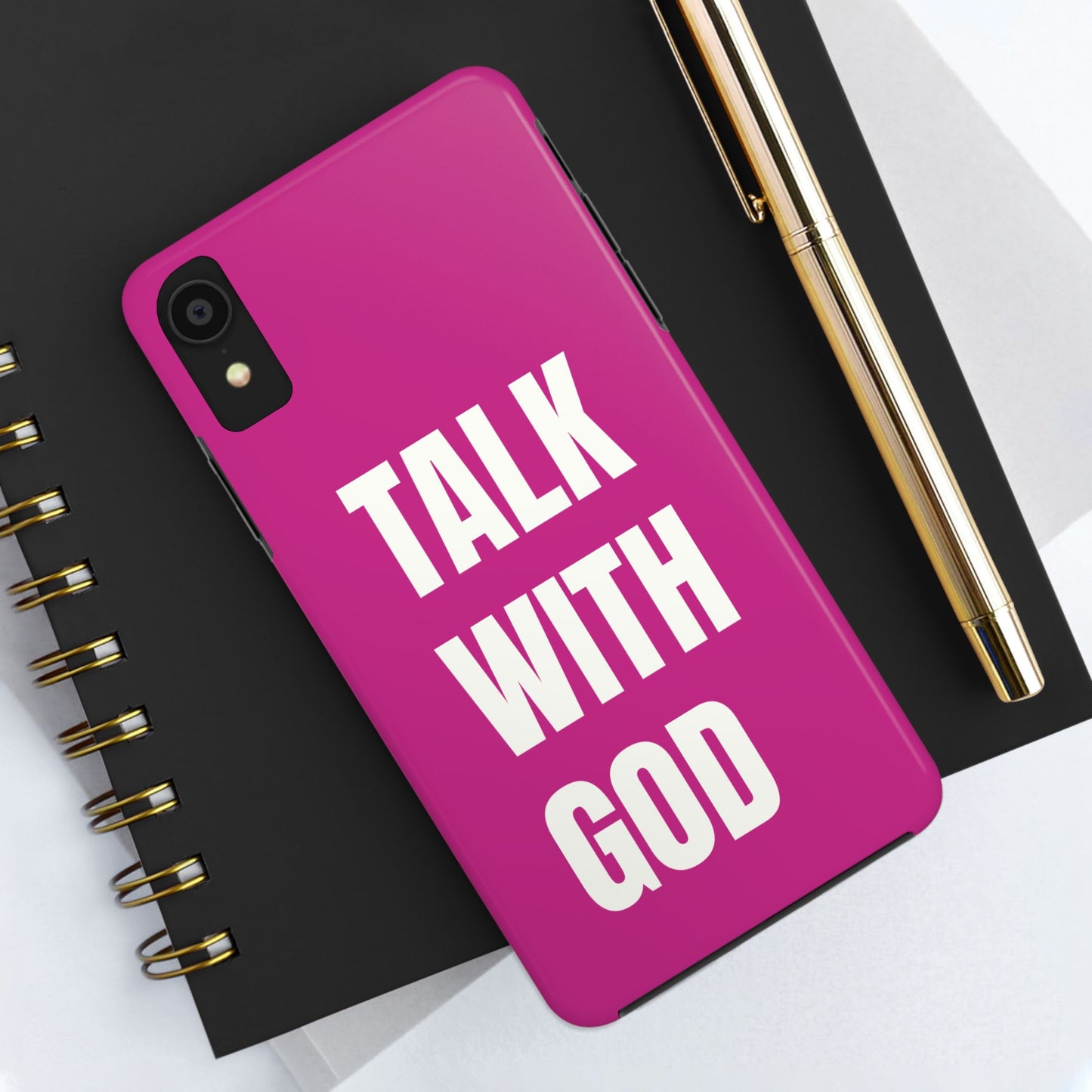 Pink TALK WITH GOD Tough Phone Cases
