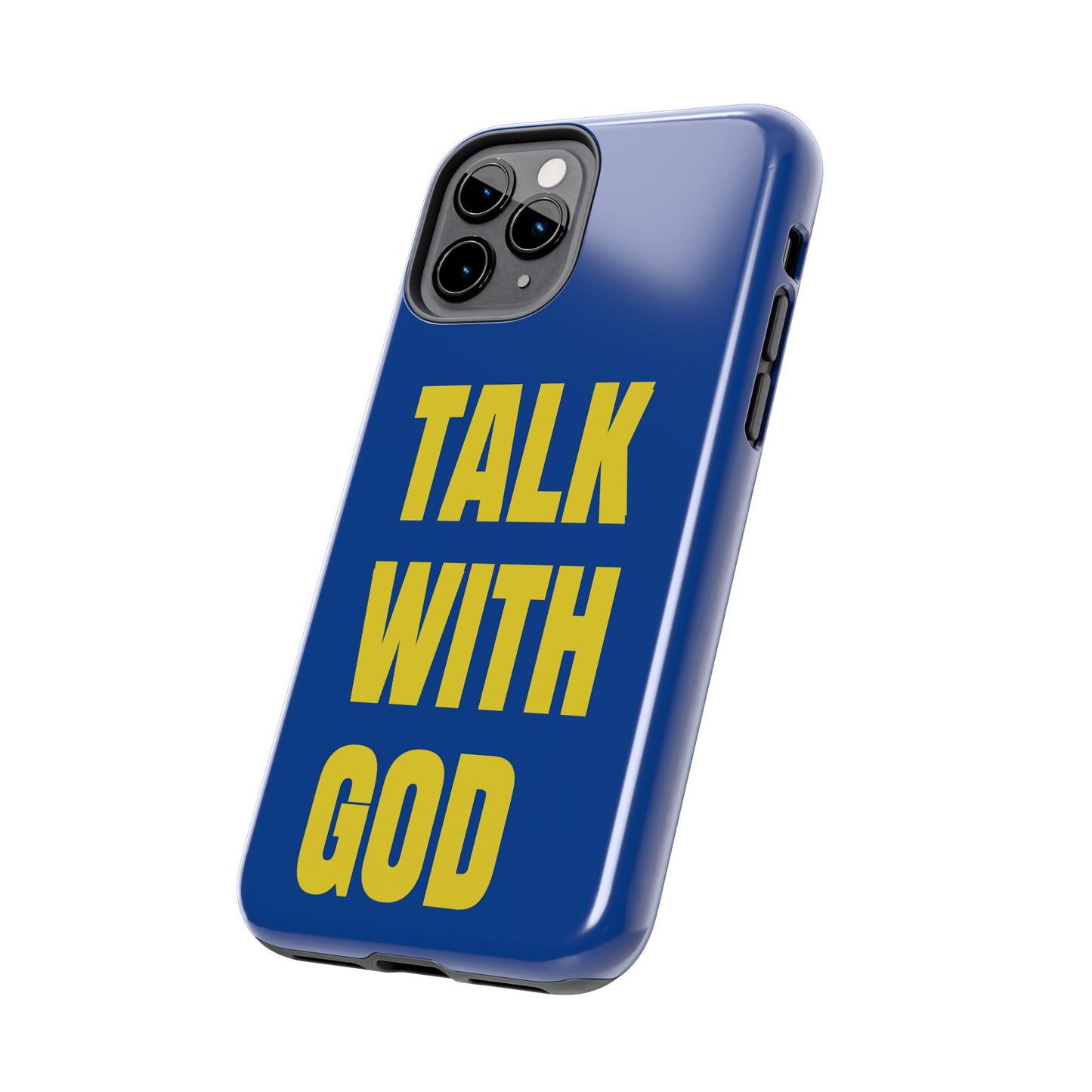 Blue and Yellow TALK WITH GOD Tough Phone Cases