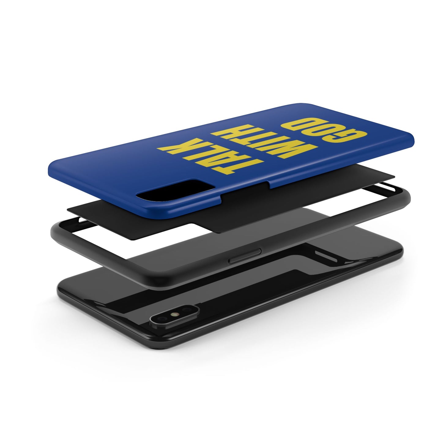 Blue and Yellow TALK WITH GOD Tough Phone Cases