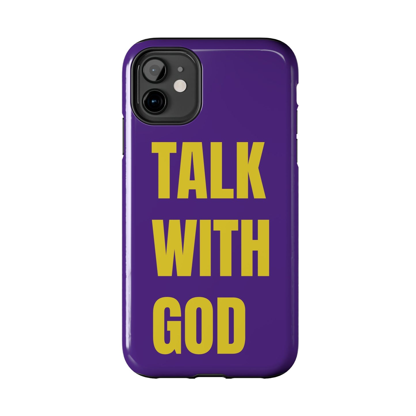 Purple and Yellow TALK WITH GOD Tough Phone Cases