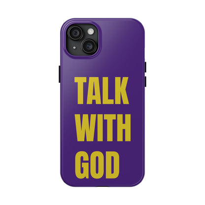 Purple and Yellow TALK WITH GOD Tough Phone Cases