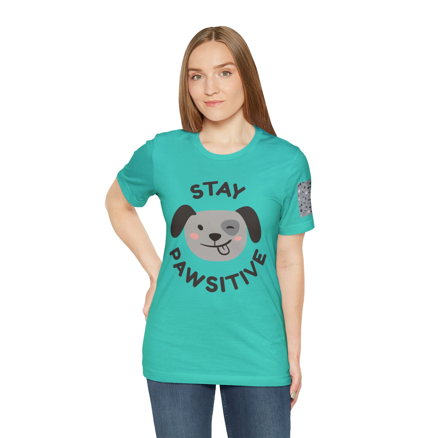 Unisex Jersey STAY PAWSITIVE Short Sleeve Tee