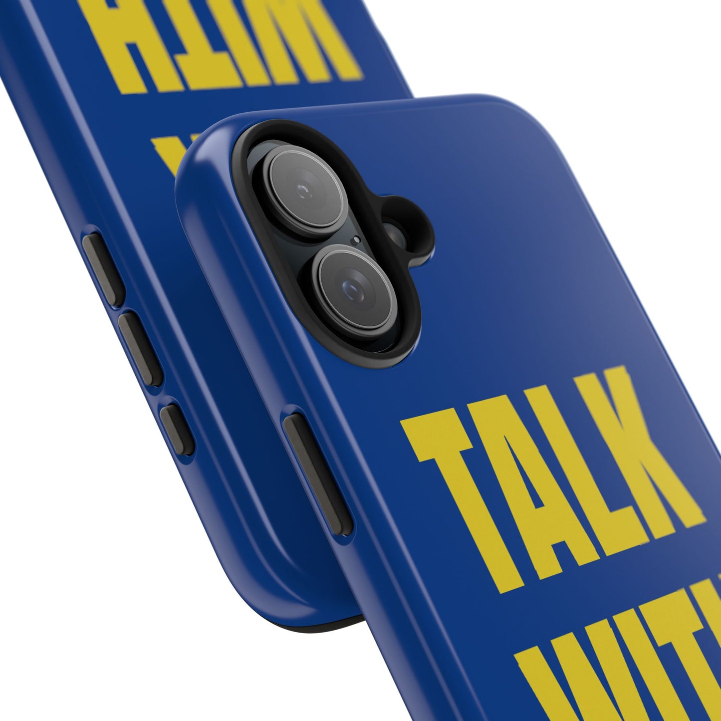 Blue and Yellow TALK WITH GOD Tough Phone Cases