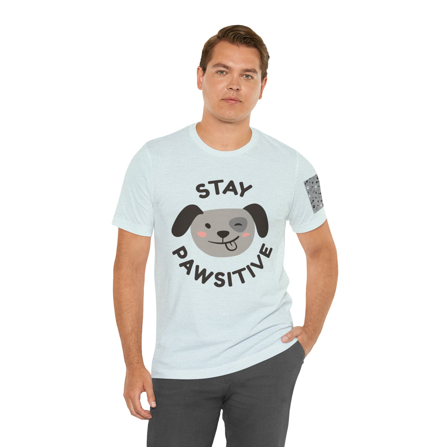 Unisex Jersey STAY PAWSITIVE Short Sleeve Tee