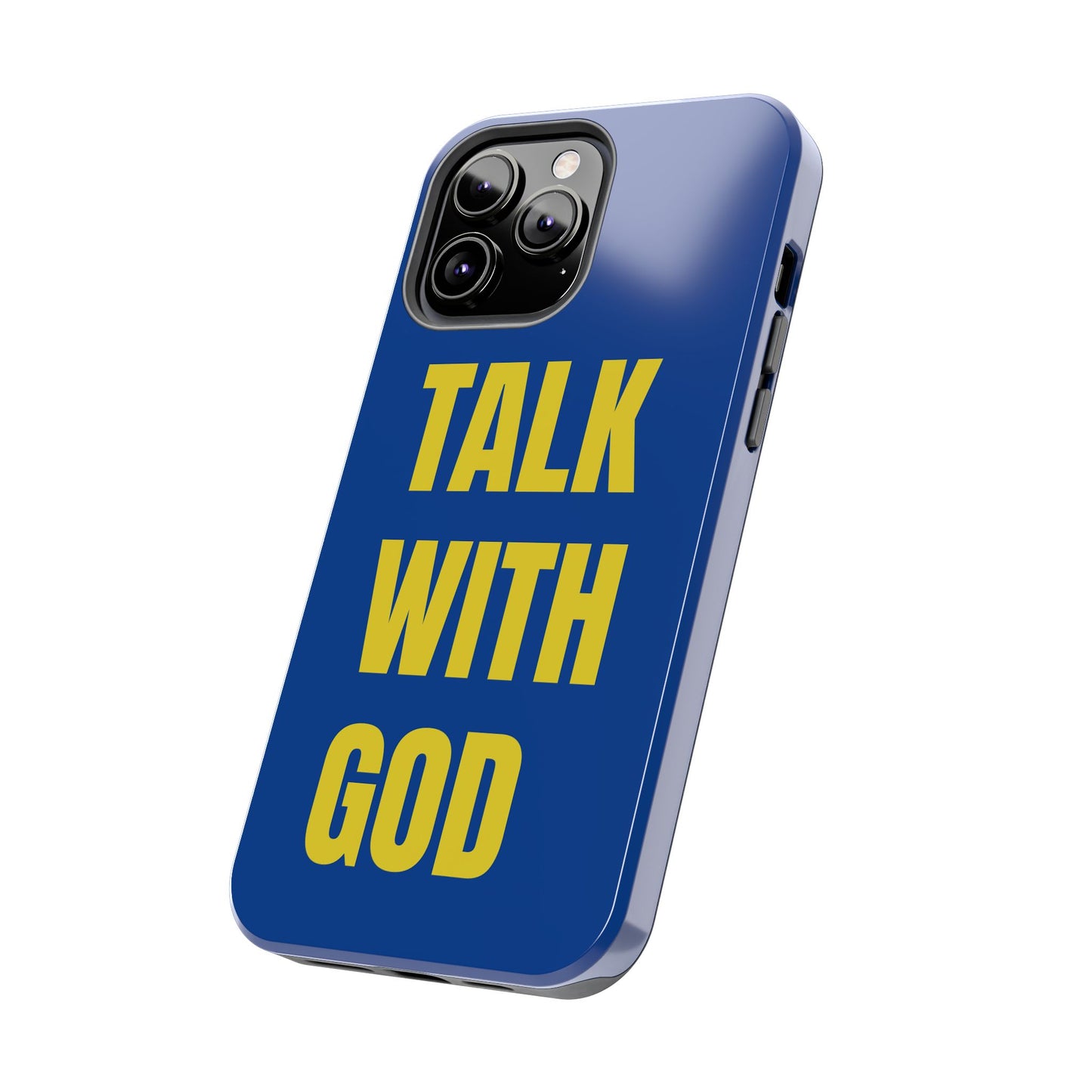 Blue and Yellow TALK WITH GOD Tough Phone Cases