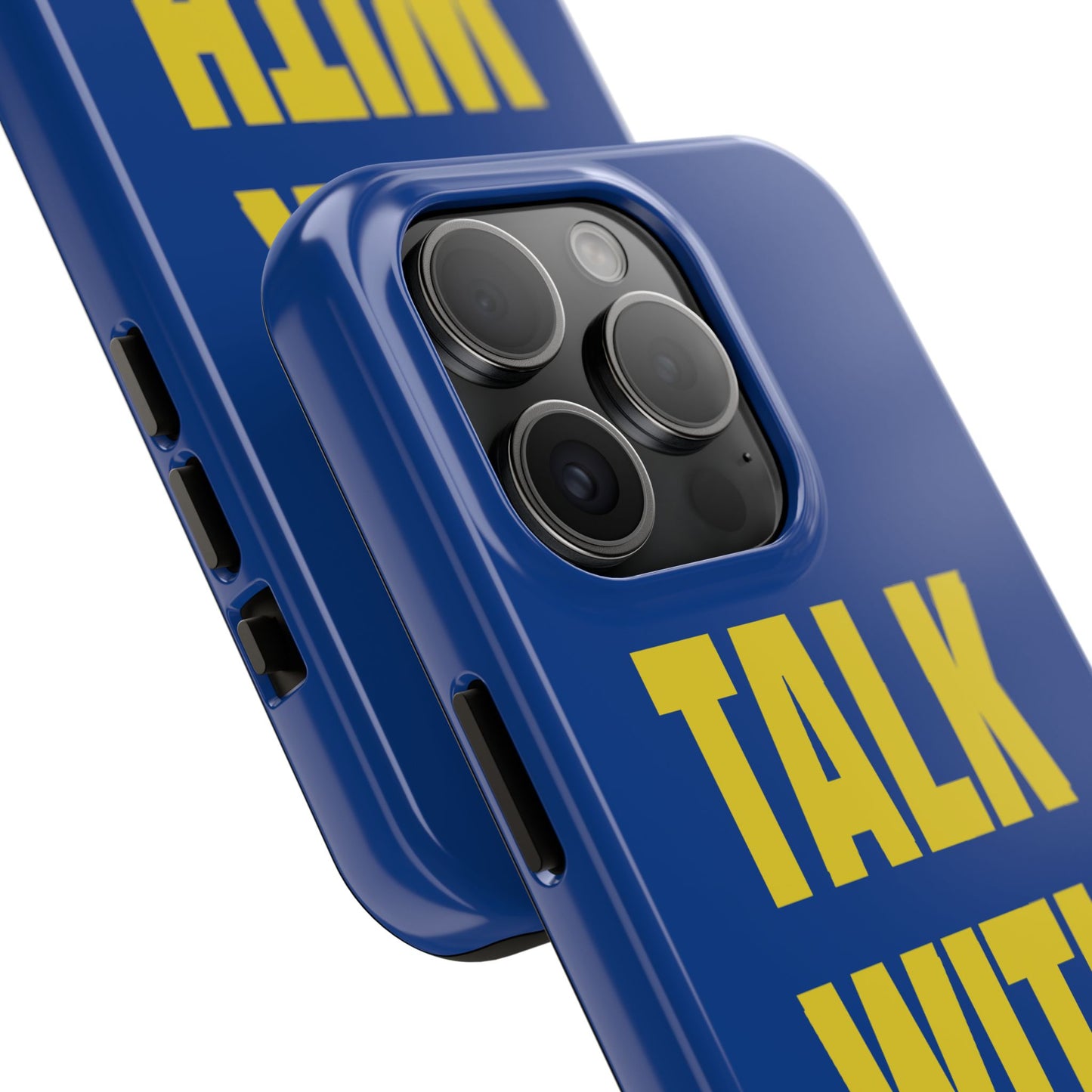 Blue and Yellow TALK WITH GOD Tough Phone Cases