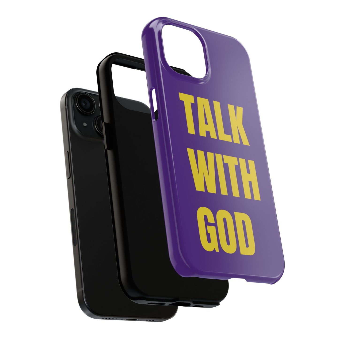 Purple and Yellow TALK WITH GOD Tough Phone Cases