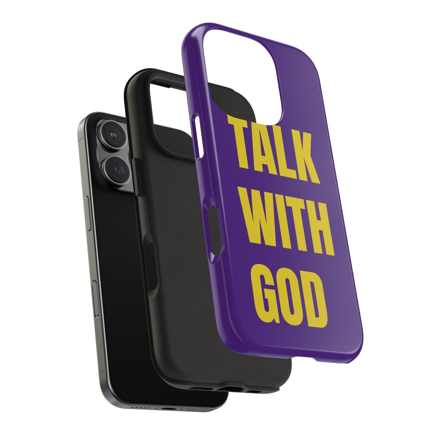 Purple and Yellow TALK WITH GOD Tough Phone Cases