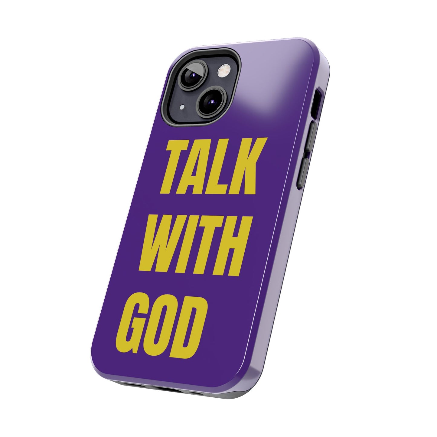 Purple and Yellow TALK WITH GOD Tough Phone Cases