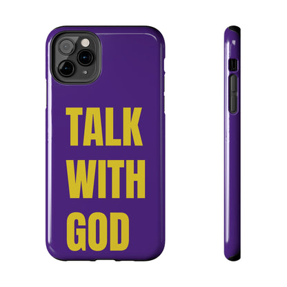 Purple and Yellow TALK WITH GOD Tough Phone Cases
