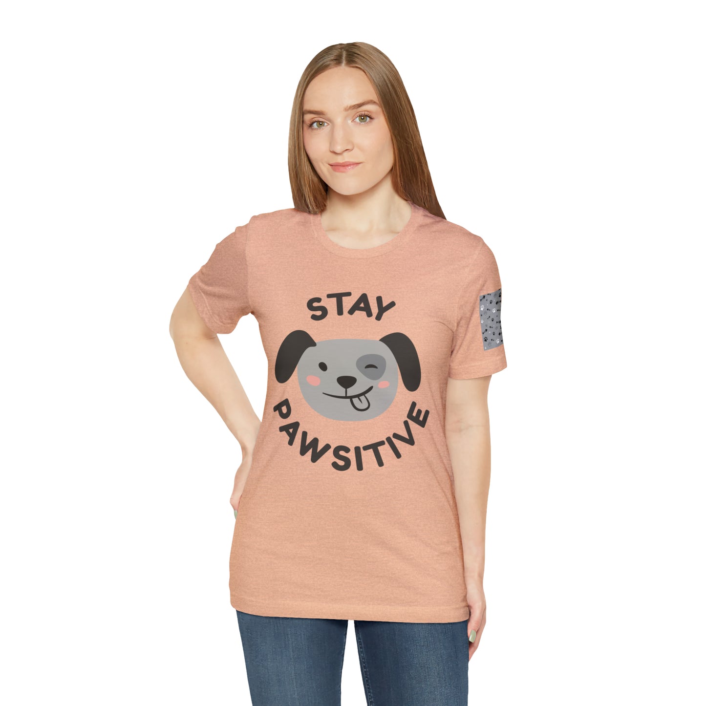 Unisex Jersey STAY PAWSITIVE Short Sleeve Tee