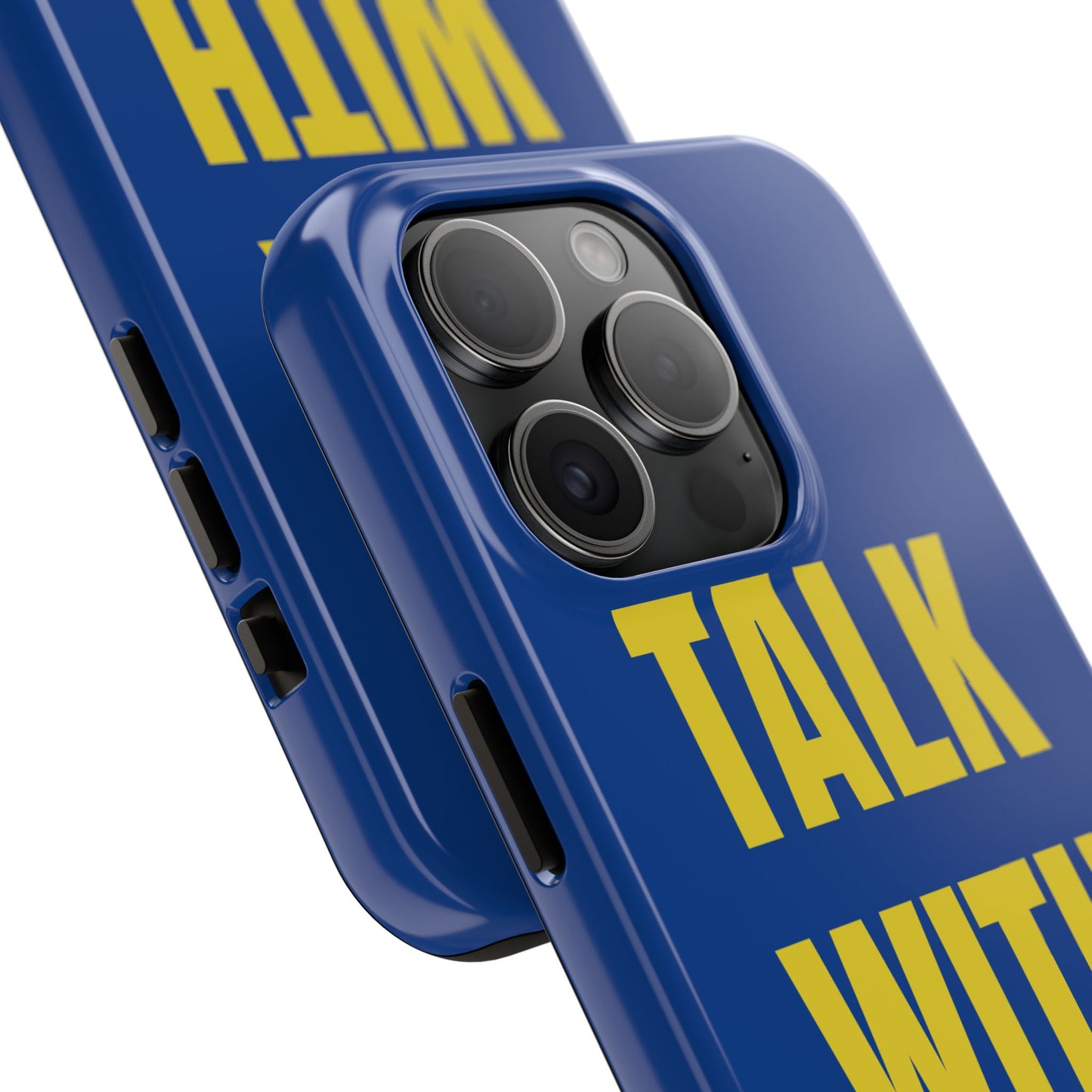 Blue and Yellow TALK WITH GOD Tough Phone Cases