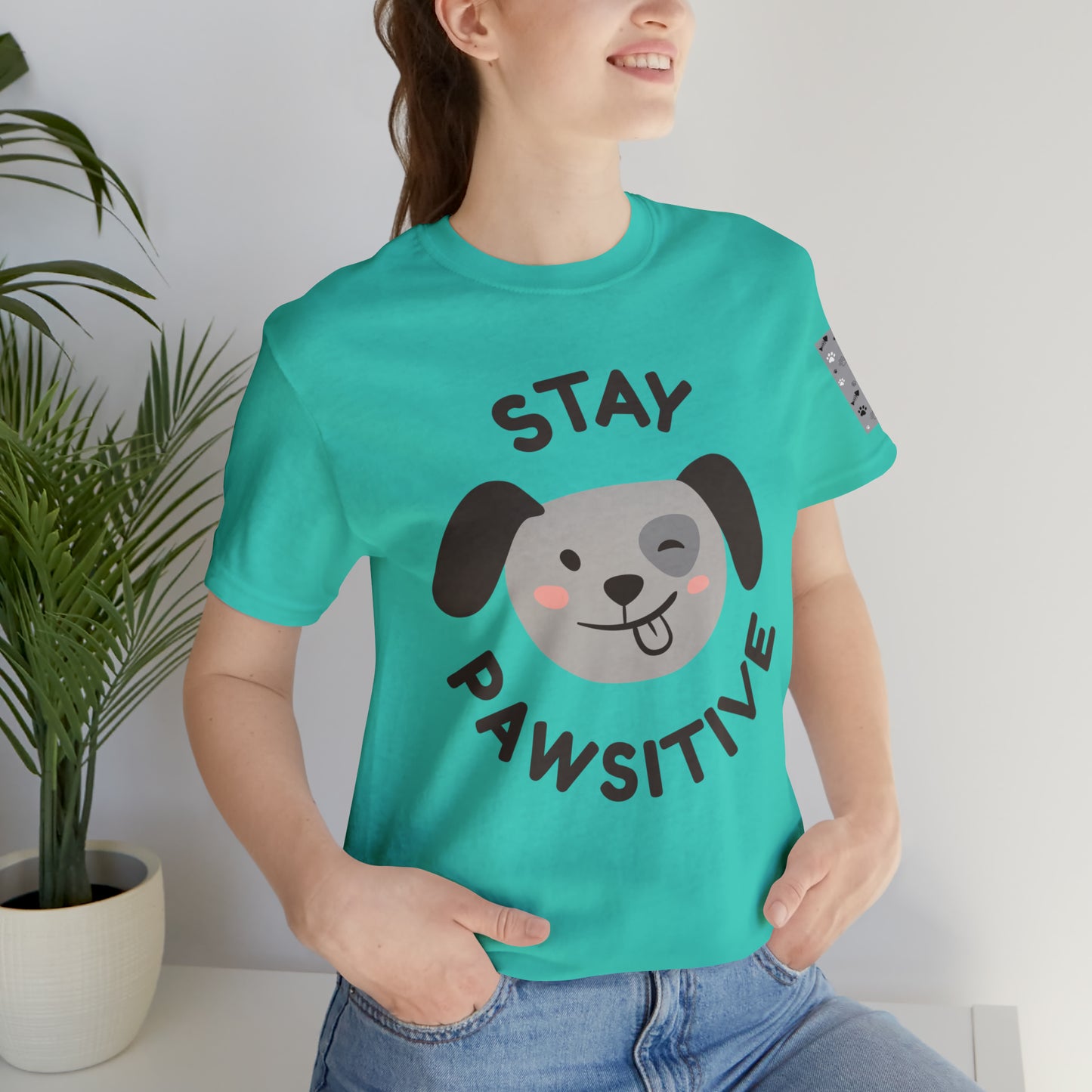 Unisex Jersey STAY PAWSITIVE Short Sleeve Tee