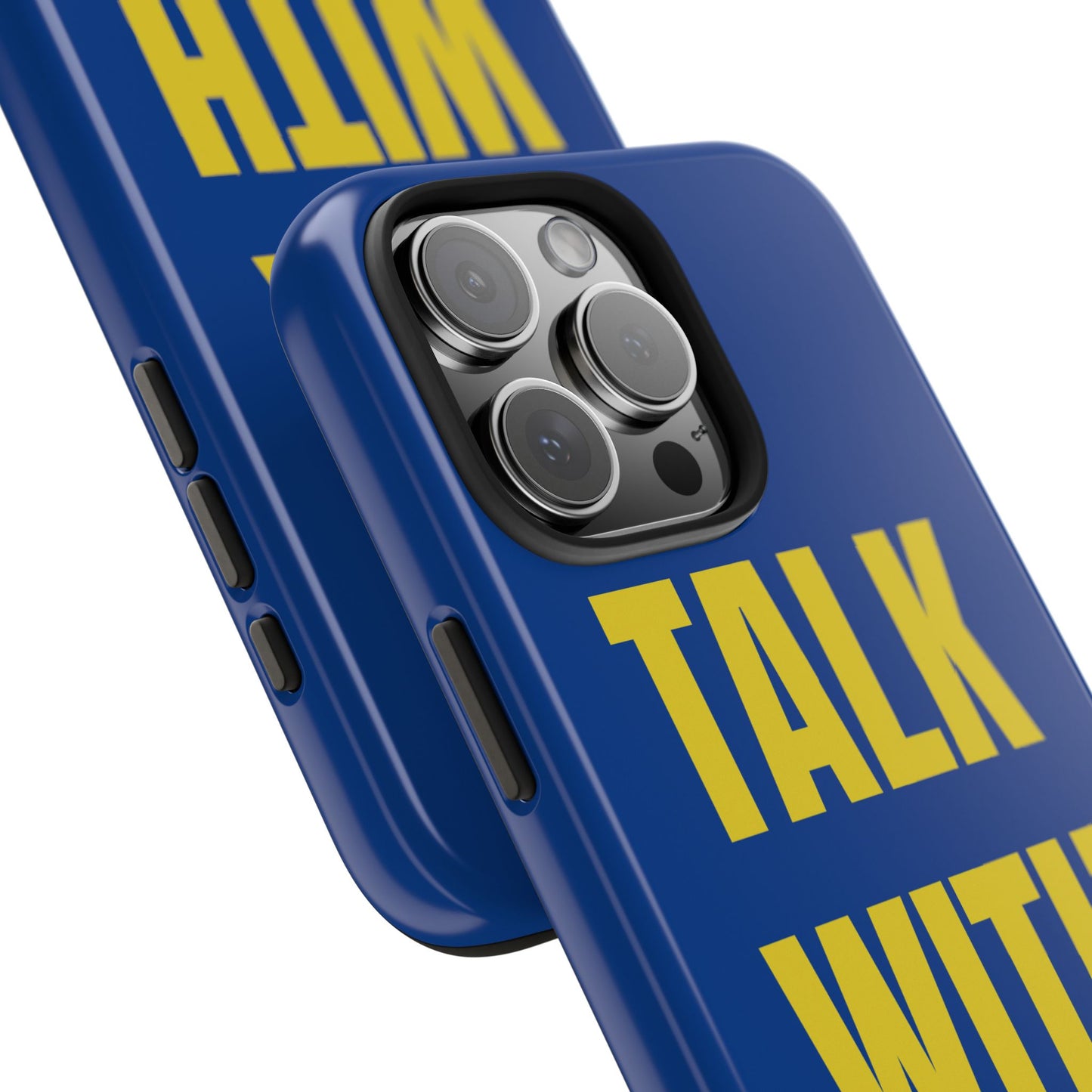 Blue and Yellow TALK WITH GOD Tough Phone Cases