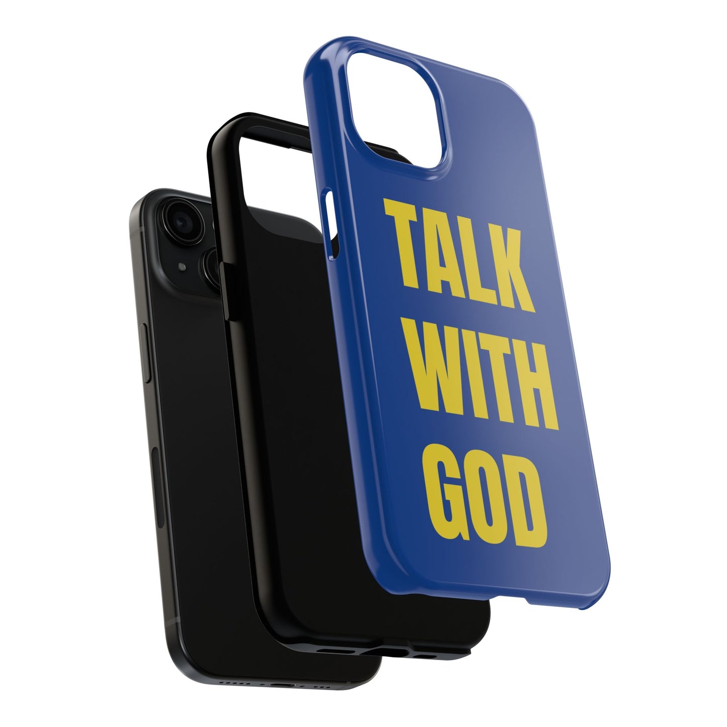 Blue and Yellow TALK WITH GOD Tough Phone Cases