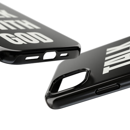 Black TALK WITH GOD Tough Phone Cases