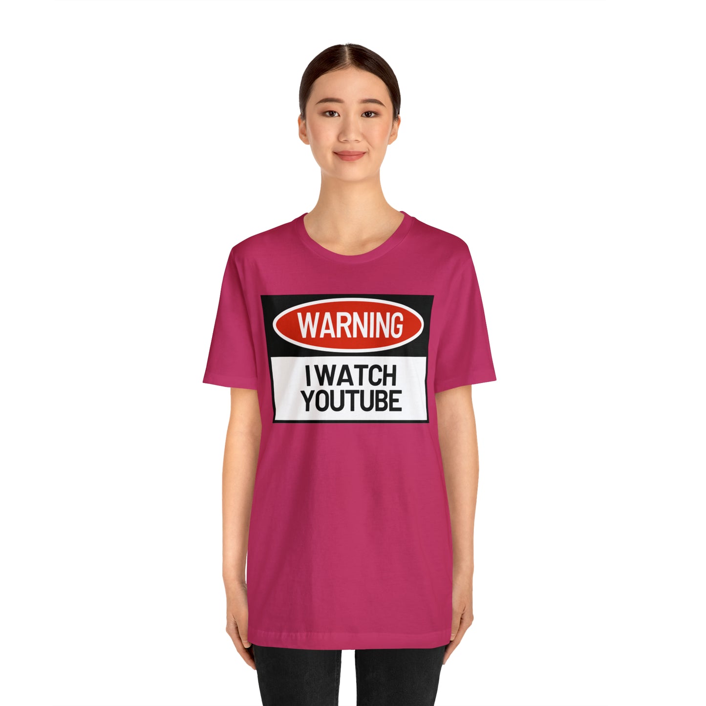 Unisex  WARNING.. I WATCH YOUTUBE Jersey Short Sleeve Tee