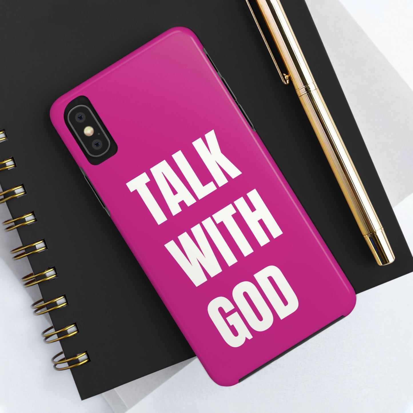 Pink TALK WITH GOD Tough Phone Cases
