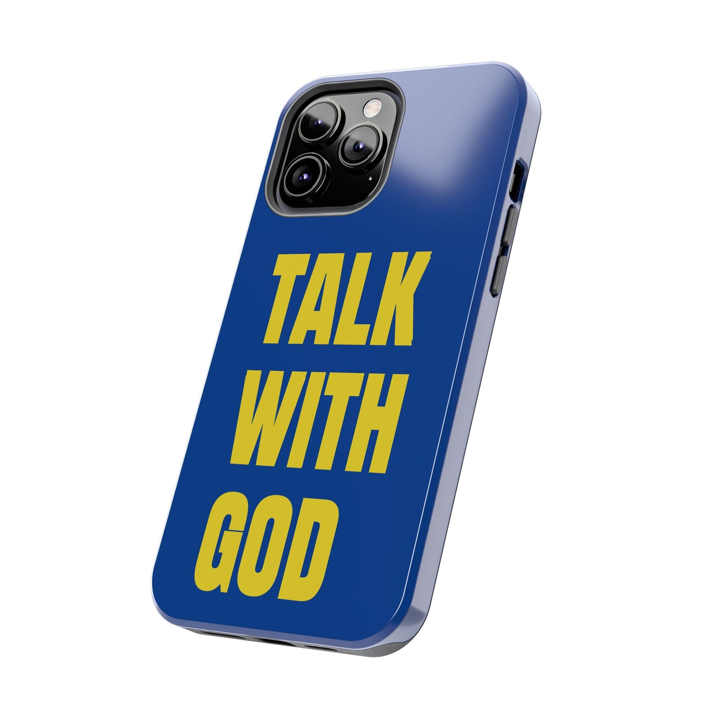 Blue and Yellow TALK WITH GOD Tough Phone Cases