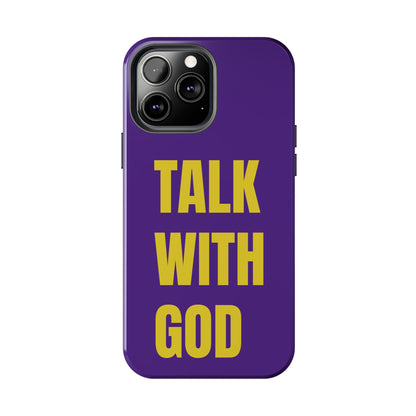 Purple and Yellow TALK WITH GOD Tough Phone Cases