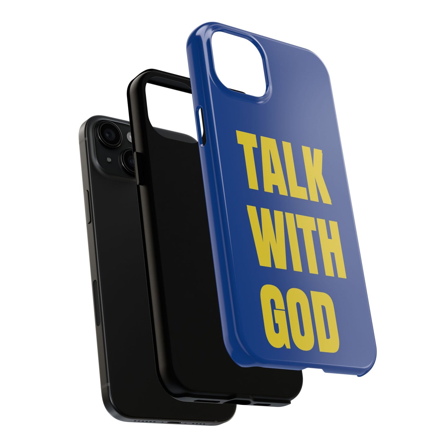 Blue and Yellow TALK WITH GOD Tough Phone Cases