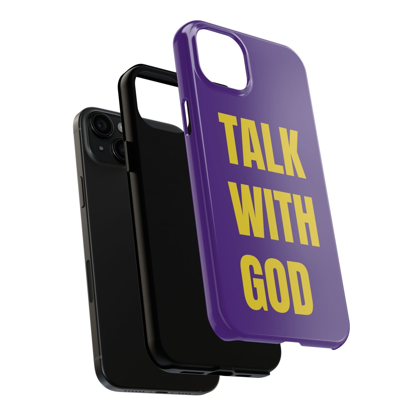 Purple and Yellow TALK WITH GOD Tough Phone Cases
