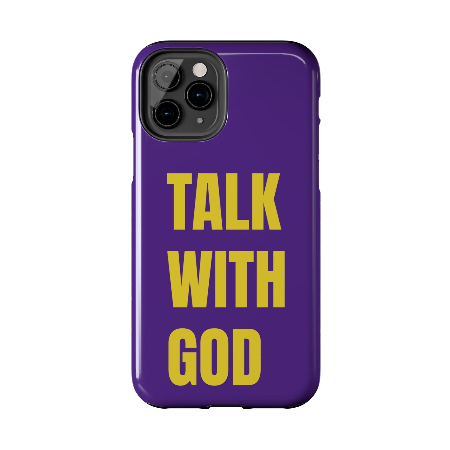Purple and Yellow TALK WITH GOD Tough Phone Cases