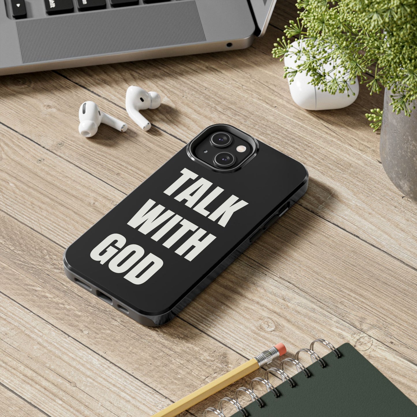 Black TALK WITH GOD Tough Phone Cases