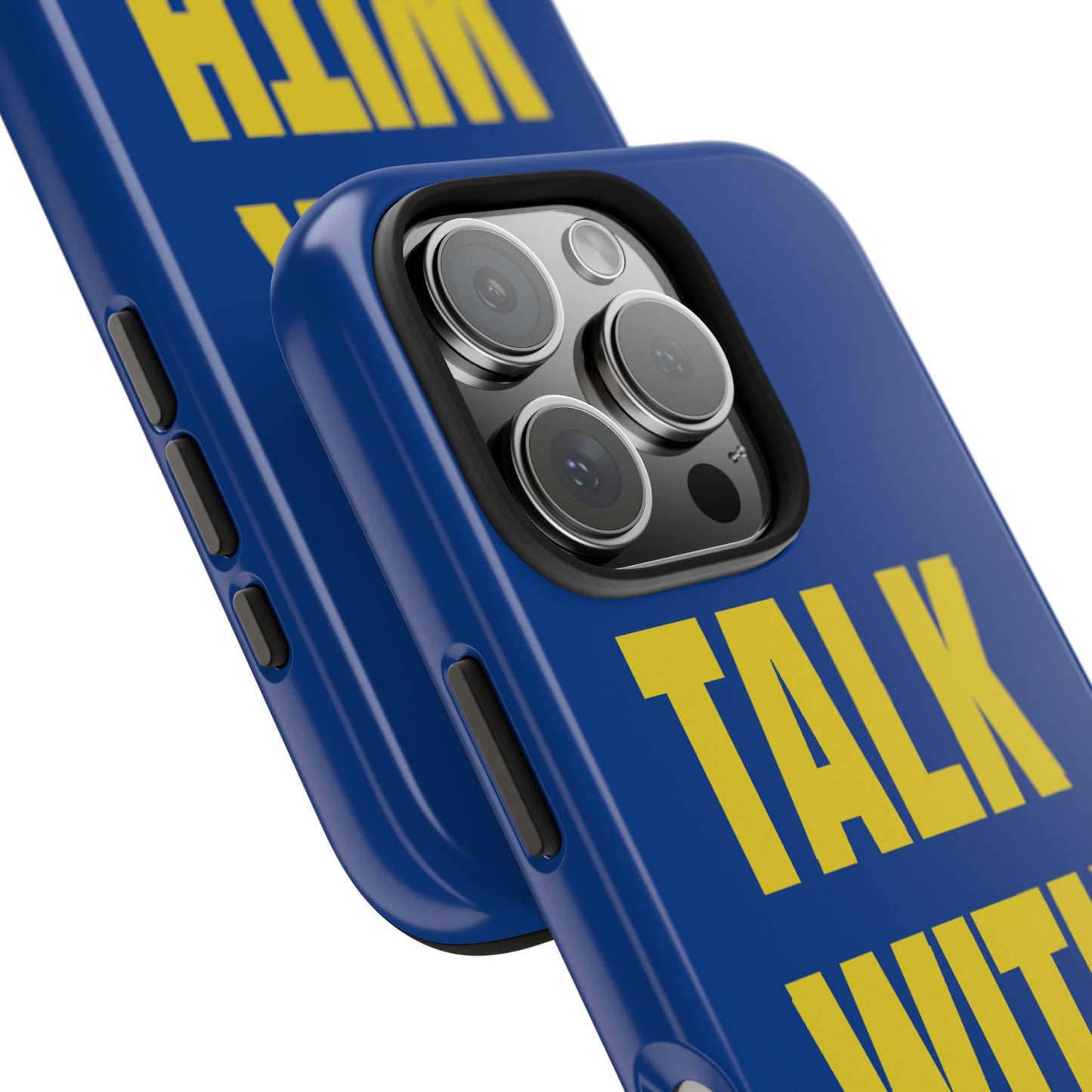Blue and Yellow TALK WITH GOD Tough Phone Cases