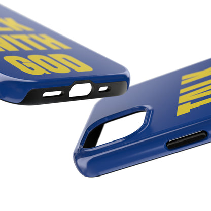 Blue and Yellow TALK WITH GOD Tough Phone Cases