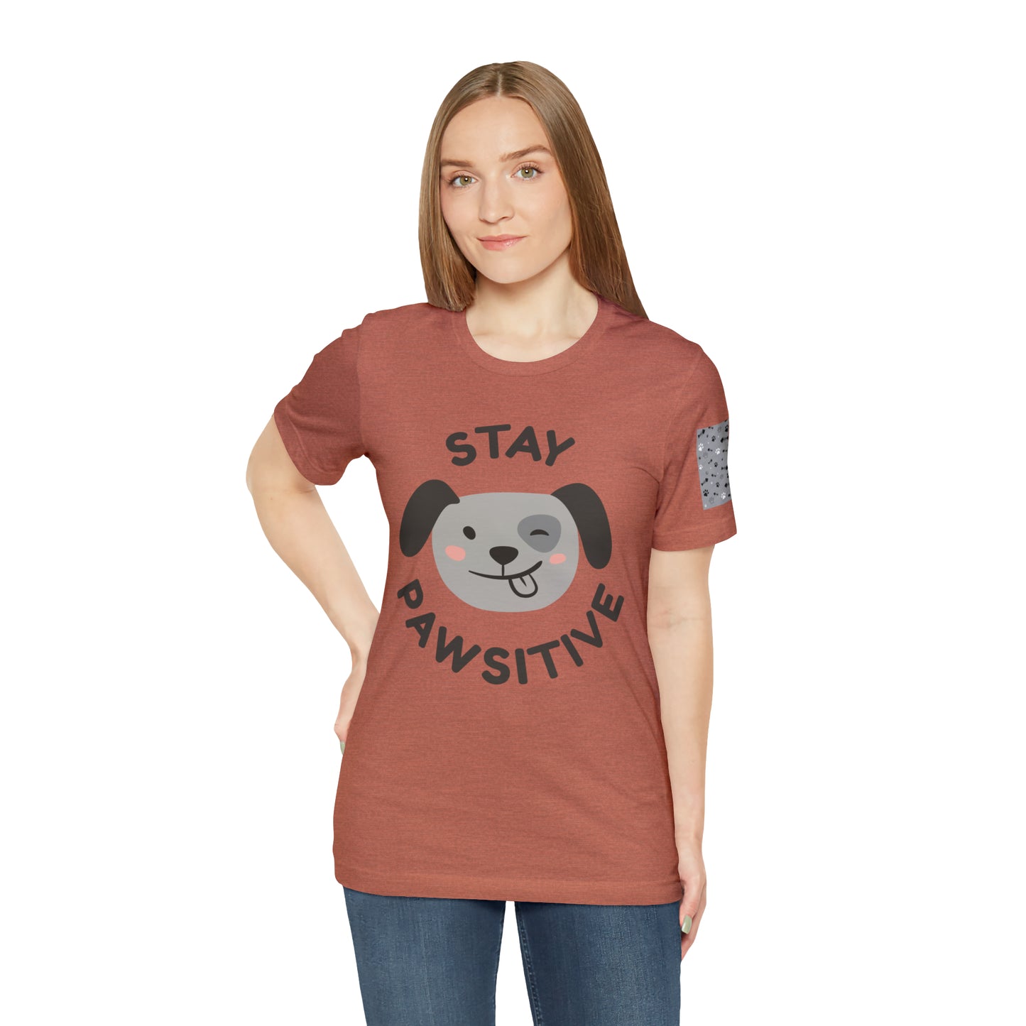 Unisex Jersey STAY PAWSITIVE Short Sleeve Tee