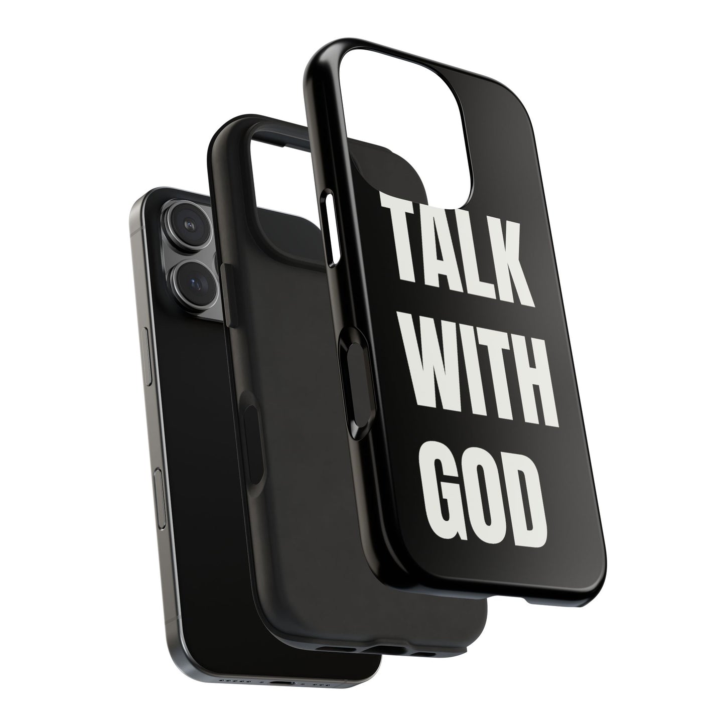 Black TALK WITH GOD Tough Phone Cases