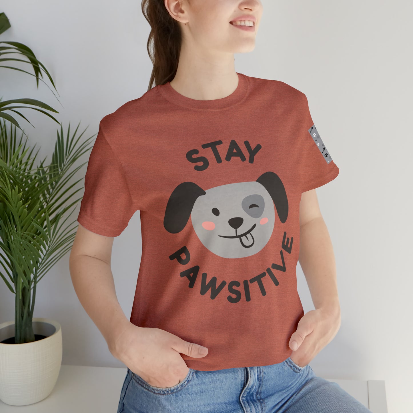 Unisex Jersey STAY PAWSITIVE Short Sleeve Tee