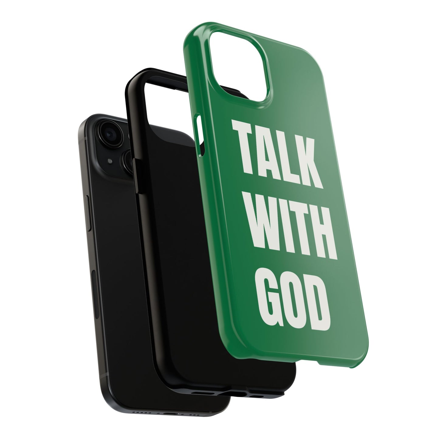 Green TALK WITH GOD Tough Phone Cases
