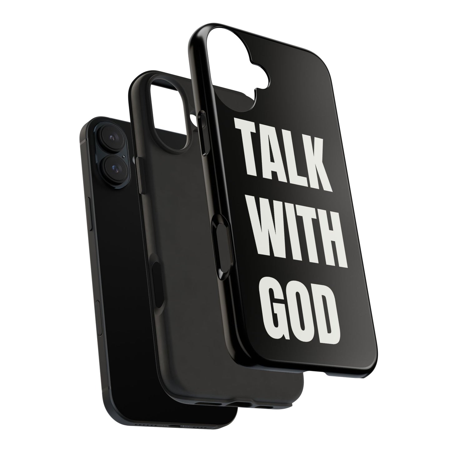 Black TALK WITH GOD Tough Phone Cases