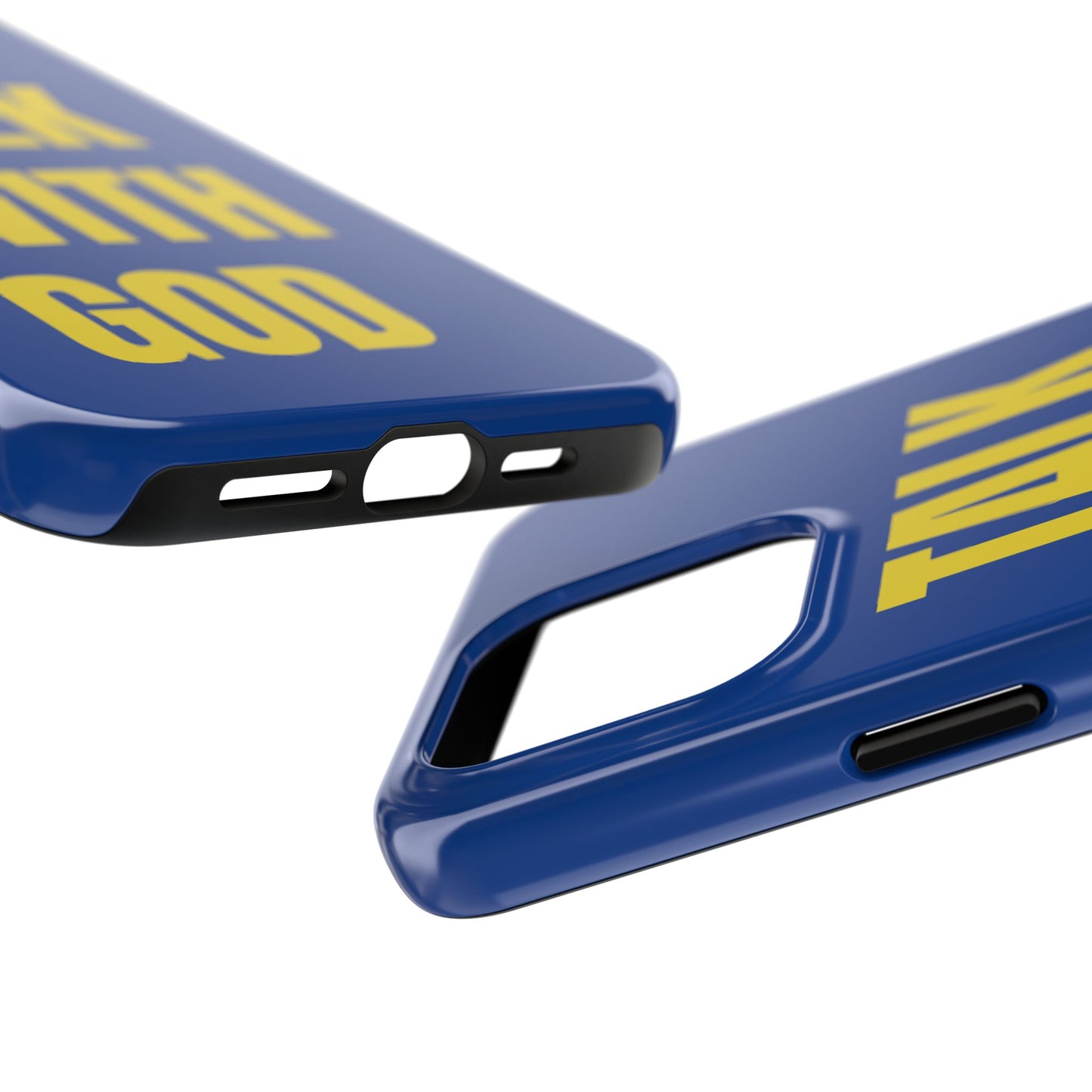 Blue and Yellow TALK WITH GOD Tough Phone Cases