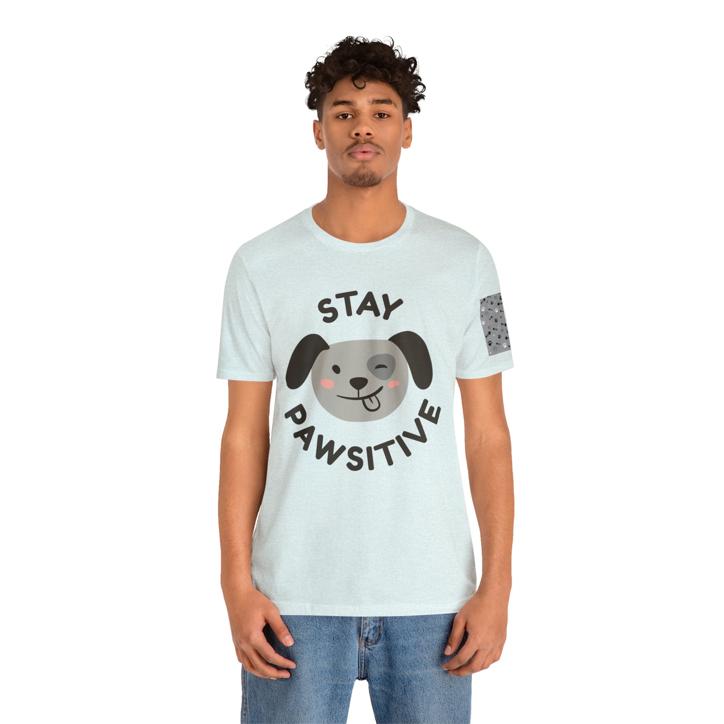 Unisex Jersey STAY PAWSITIVE Short Sleeve Tee