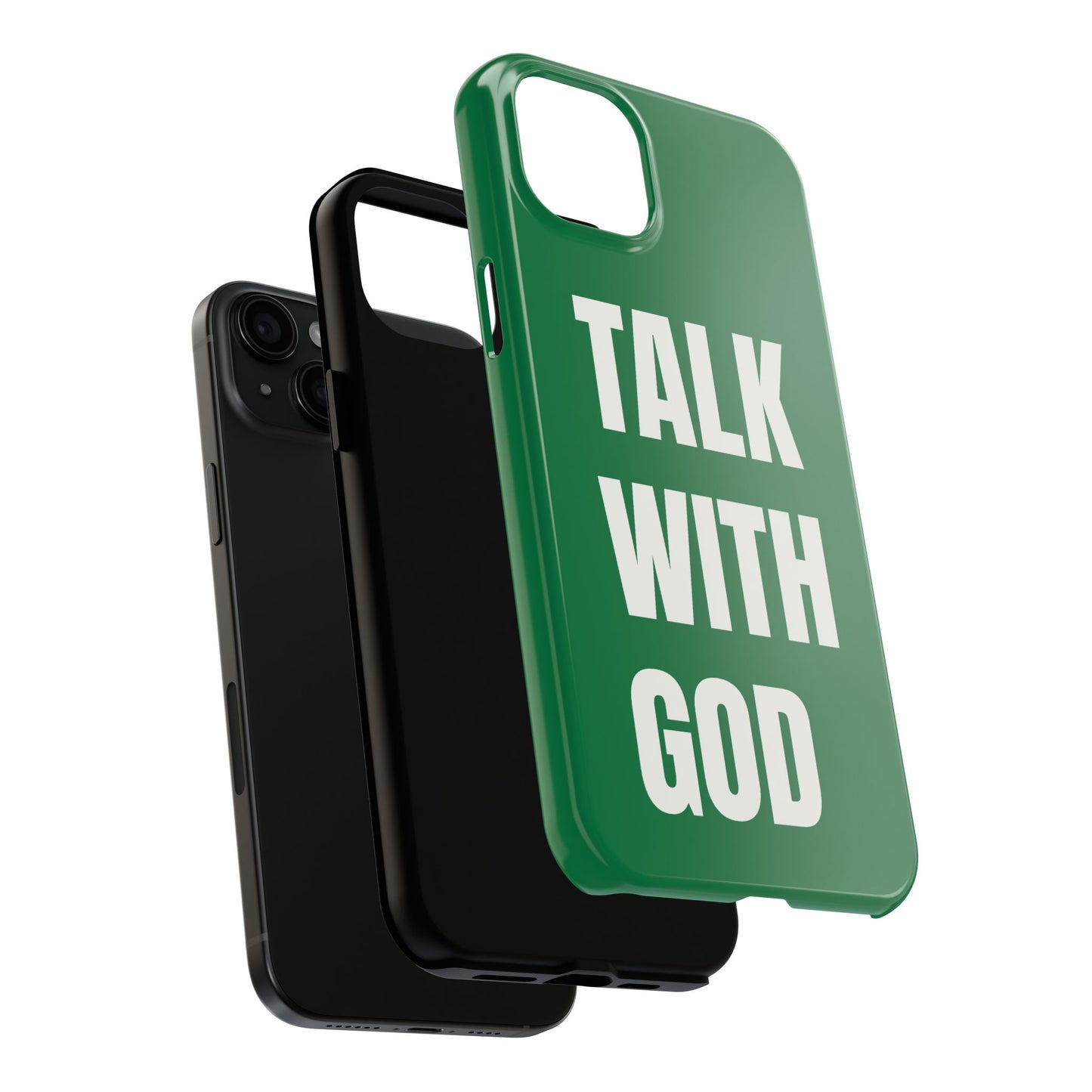 Green TALK WITH GOD Tough Phone Cases